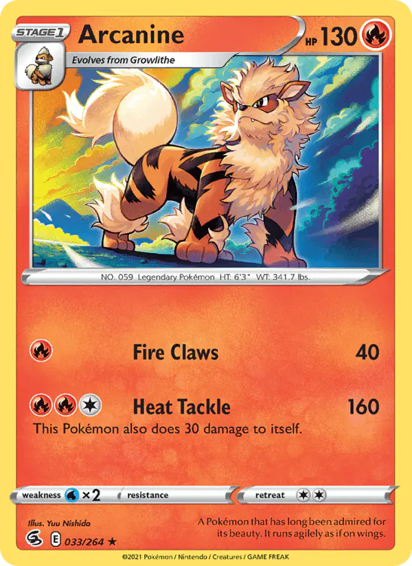 Carta Arcanine 033/264 de Fusion Strike