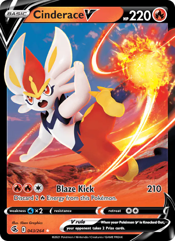 Carta Cinderace V 043/264 de Fusion Strike