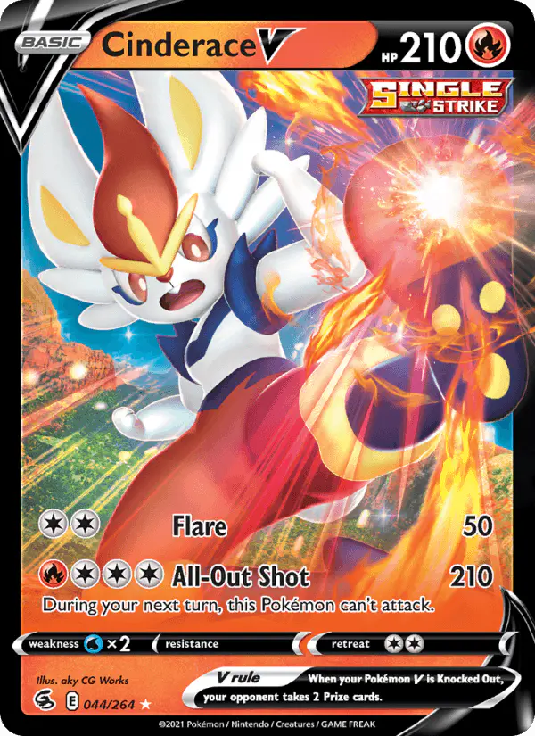 Carta Cinderace V 044/264 de Fusion Strike