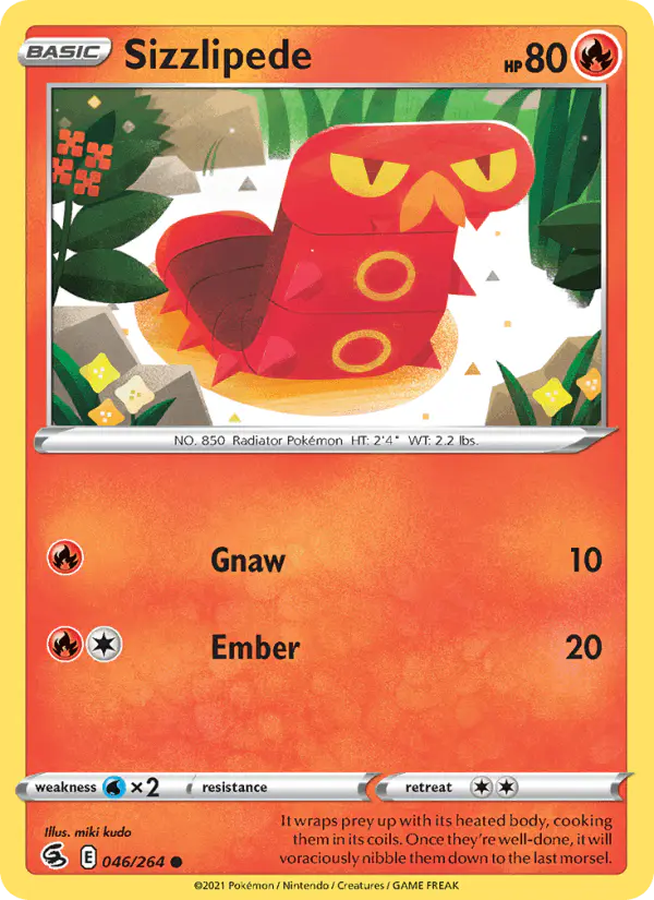 Carta Sizzlipede 046/264 de Fusion Strike