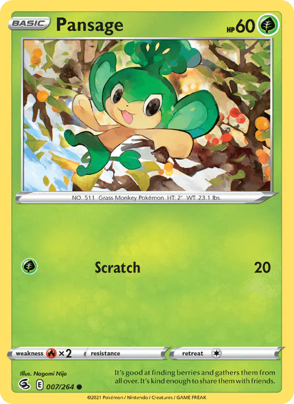 Carta Pansage 007/264 de Fusion Strike