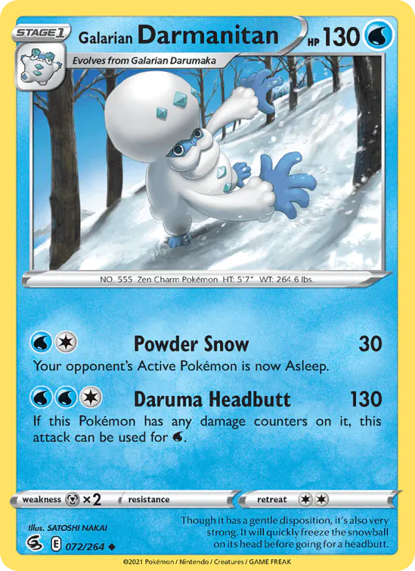 Carta Galarian Darmanitan 072/264 de Fusion Strike