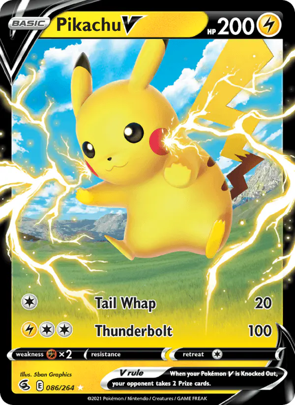 Carta Pikachu V 086/264 de Fusion Strike