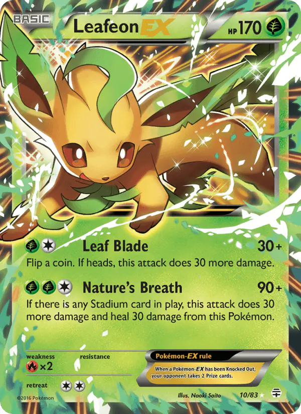 Carta Leafeon EX 10/83 de Generations