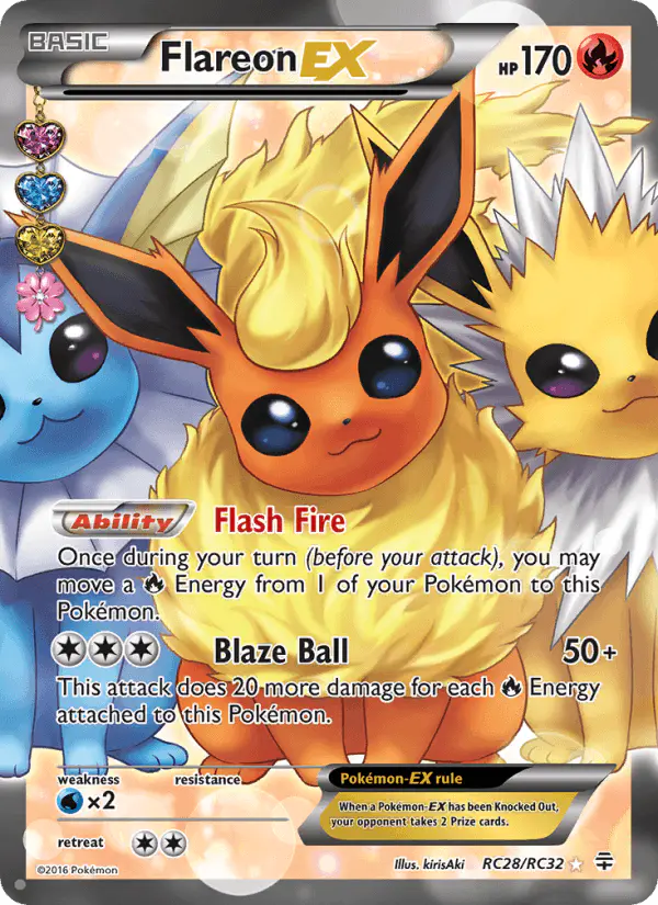 Carta Flareon EX RC28 de Generations