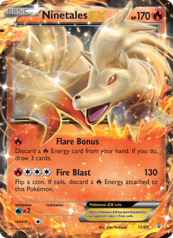 Carta Ninetales EX 13/83 de Generations