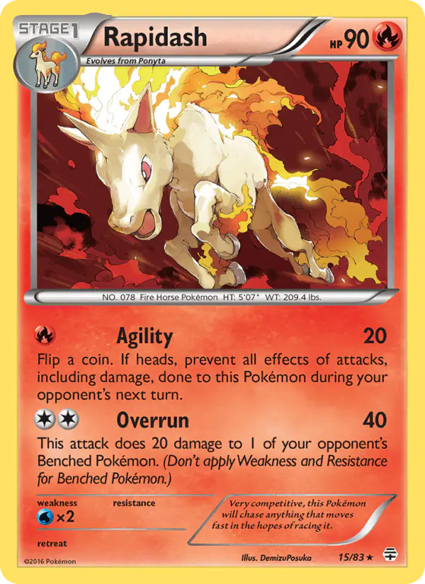 Carta Rapidash 15/83 de Generations