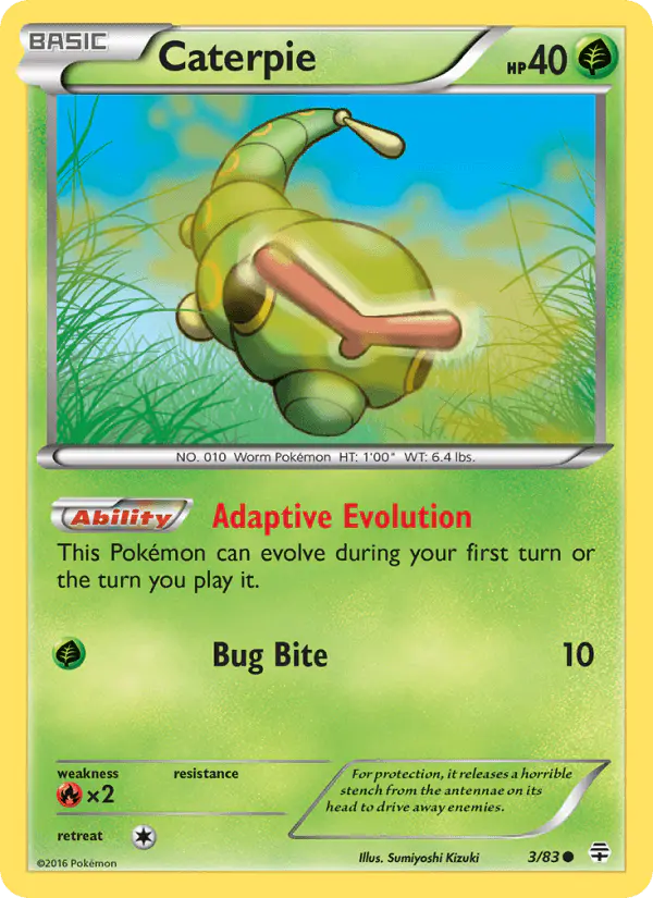 Carta Caterpie 3/83 de Generations