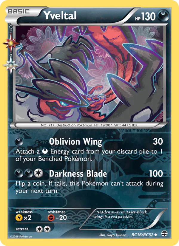 Carta Yveltal RC16 de Generations