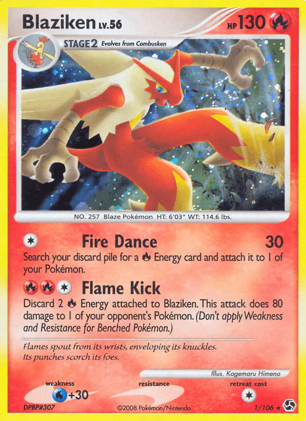 Carta Blaziken 1/106 de Great Encounters