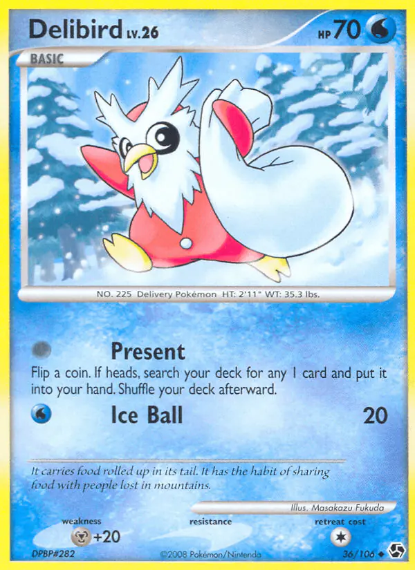 Carta Delibird 36/106 de Great Encounters
