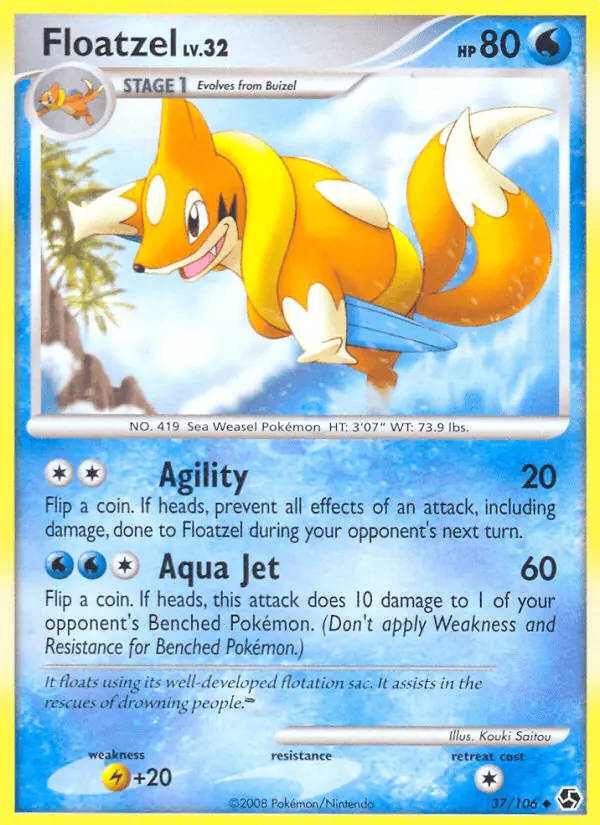 Carta Floatzel 37/106 de Great Encounters