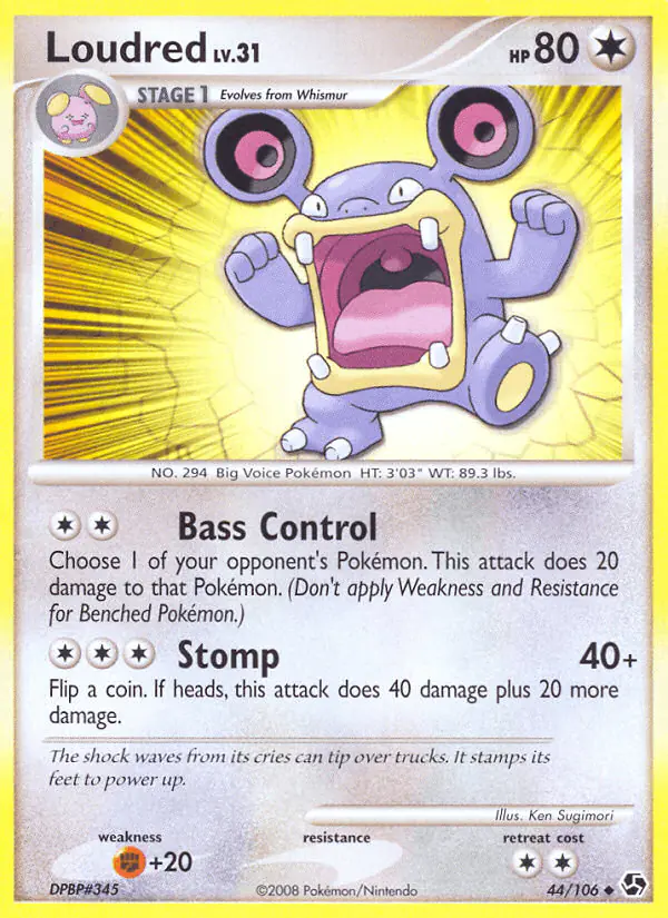 Carta Loudred 44/106 de Great Encounters