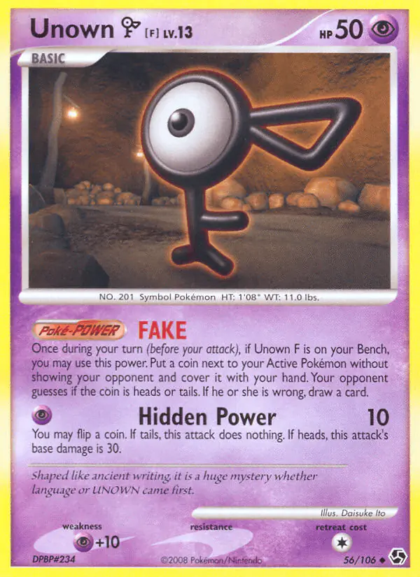 Carta Unown F 56/106 de Great Encounters