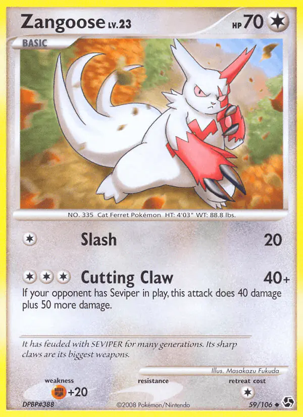 Carta Zangoose 59/106 de Great Encounters