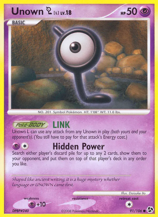 Carta Unown L 91/106 de Great Encounters