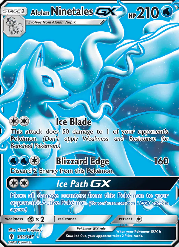 Carta Alolan Ninetales GX 132/145 de Guardians Rising