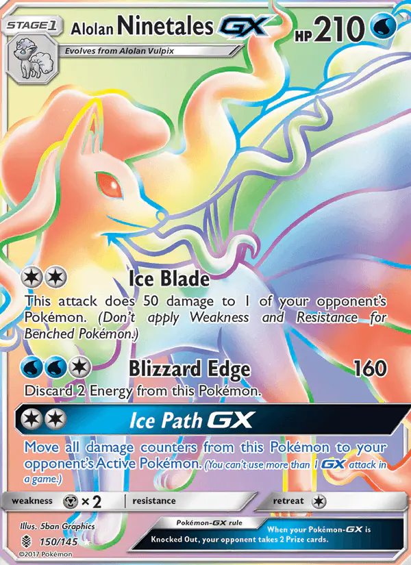 Carta Alolan Ninetales GX 150/145 de Guardians Rising