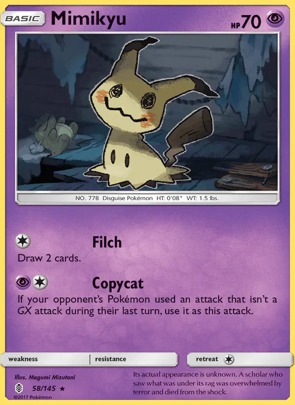 Carta Mimikyu 58/145 de Guardians Rising