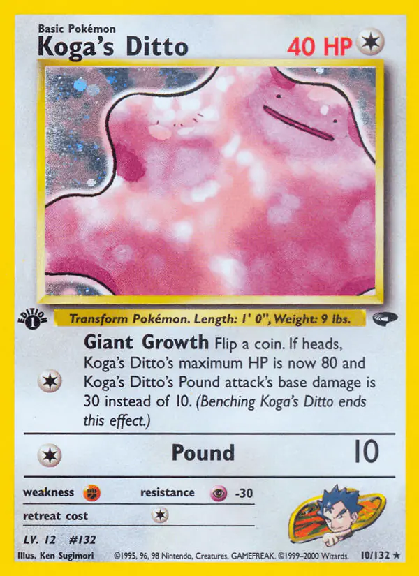 Carta Koga's Ditto 10/132 de Gym Challenge