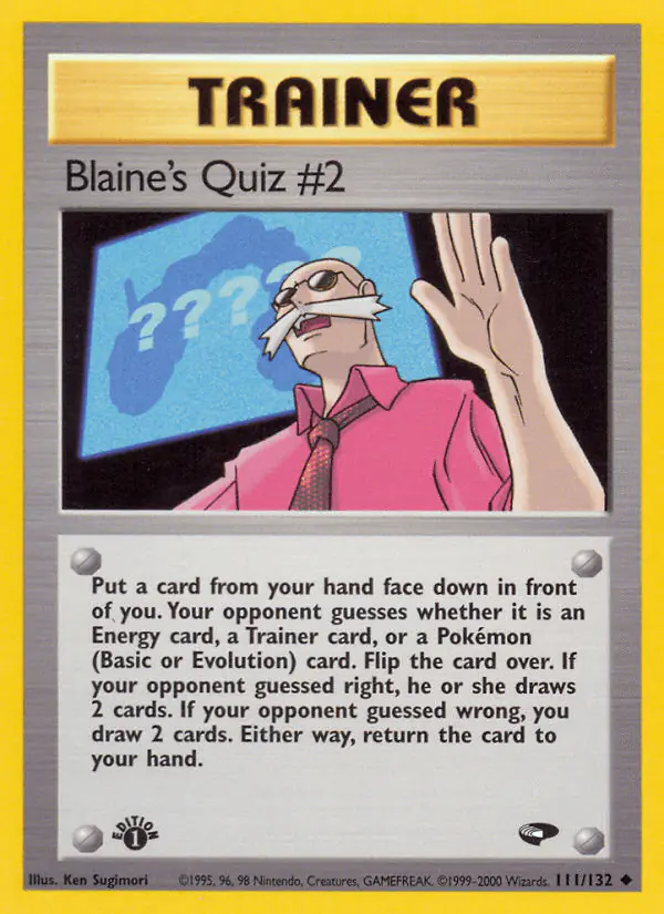 Carta Blaine's Quiz #2 111/132 de Gym Challenge