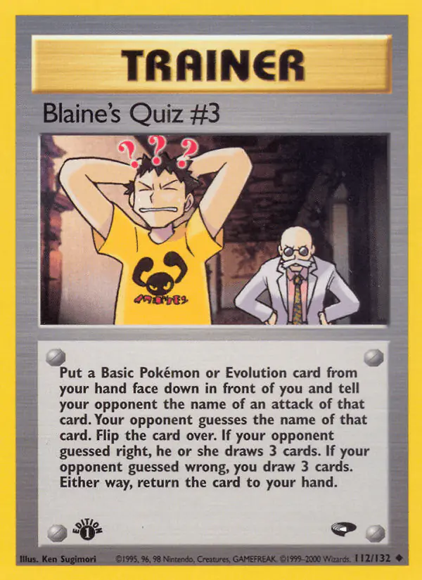 Carta Blaine's Quiz #3 112/132 de Gym Challenge