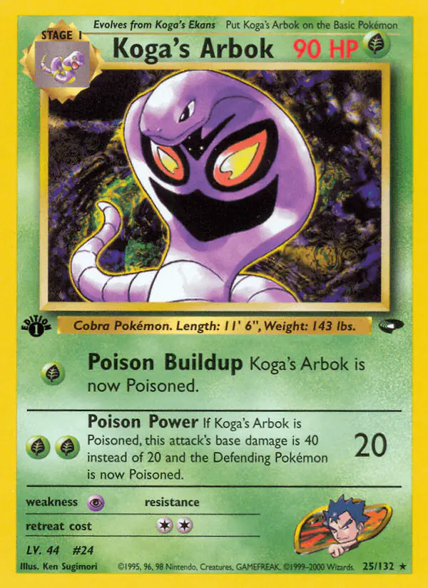 Carta Koga's Arbok 25/132 de Gym Challenge