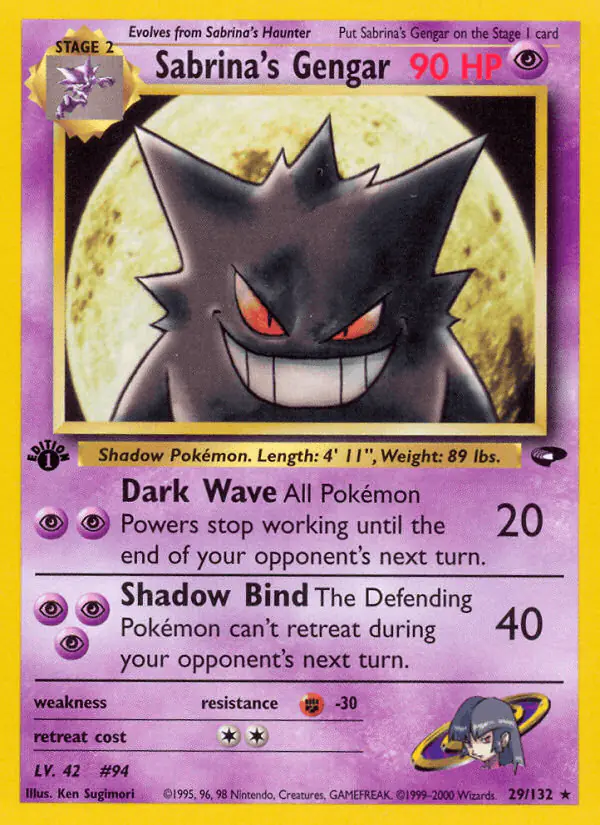 Carta Sabrina's Gengar 29/132 de Gym Challenge