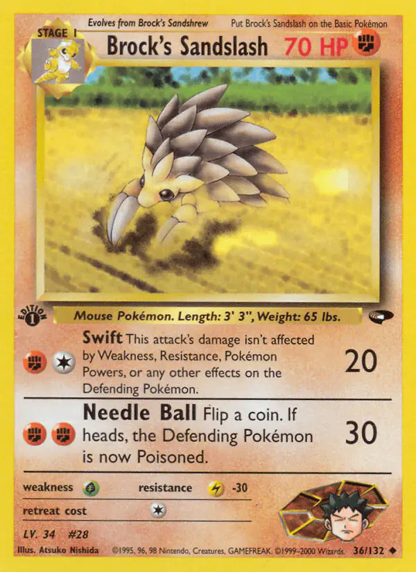 Carta Brock's Sandslash 36/132 de Gym Challenge