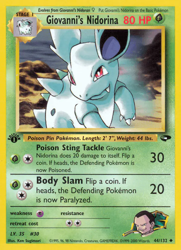 Carta Giovanni's Nidorina 44/132 de Gym Challenge