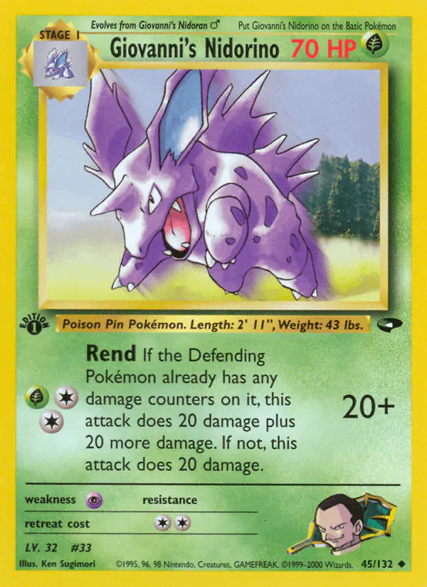 Carta Giovanni's Nidorino 45/132 de Gym Challenge