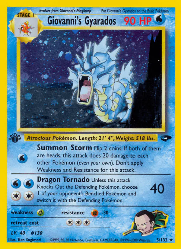 Carta Giovanni's Gyarados 5/132 de Gym Challenge