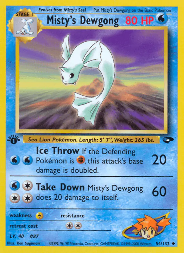 Carta Misty's Dewgong 54/132 de Gym Challenge