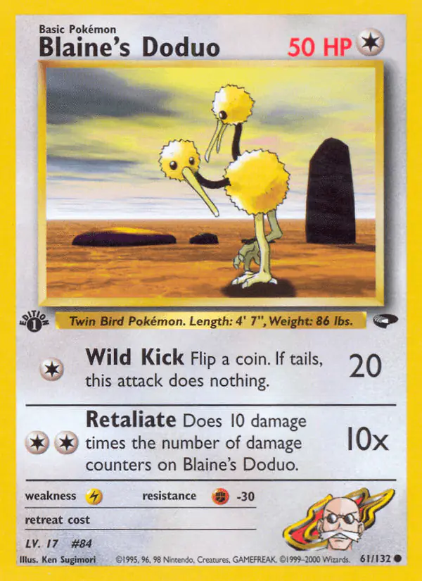 Carta Blaine's Doduo 61/132 de Gym Challenge