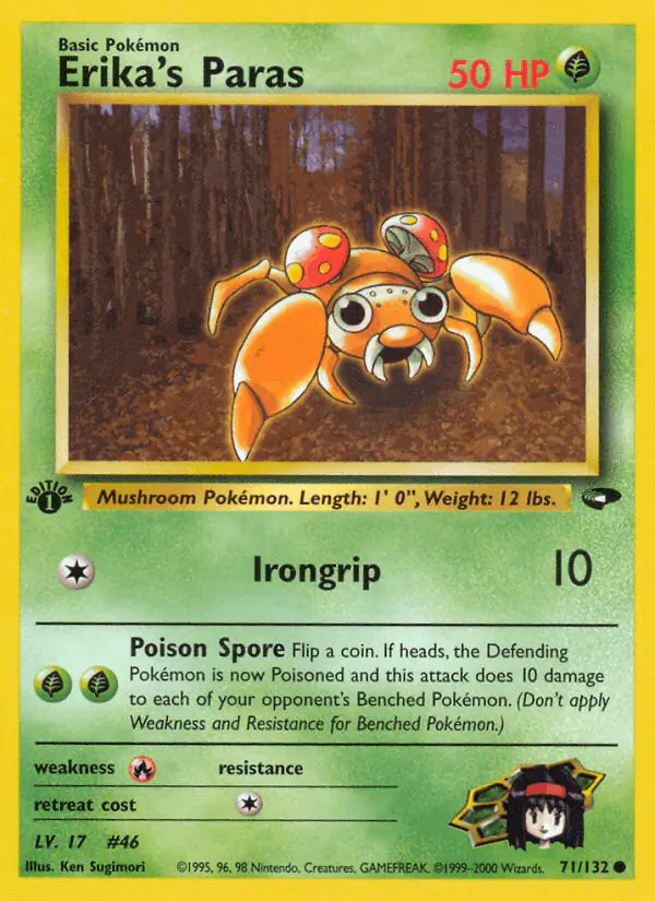 Carta Erika's Paras 71/132 de Gym Challenge