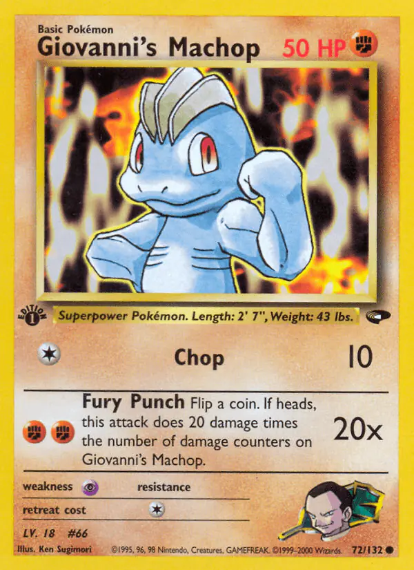 Carta Giovanni's Machop 72/132 de Gym Challenge
