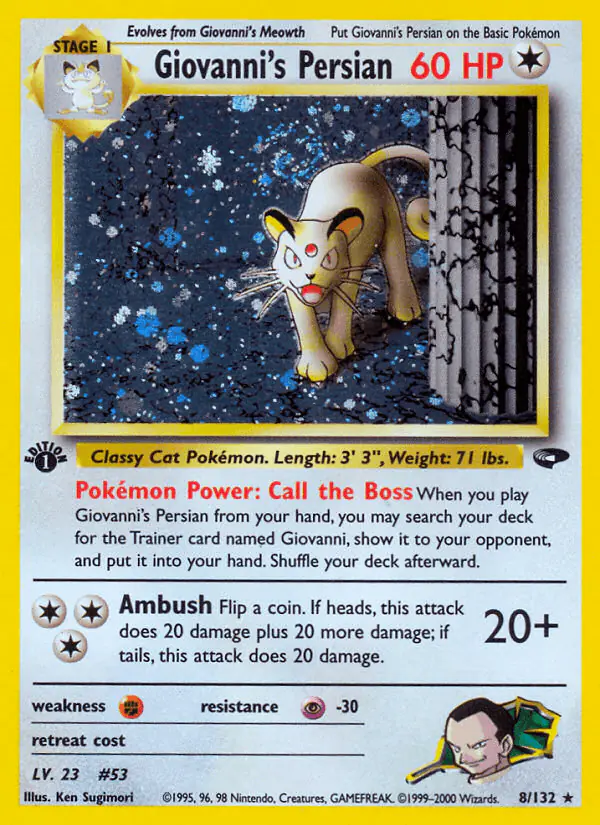 Carta Giovanni's Persian 8/132 de Gym Challenge