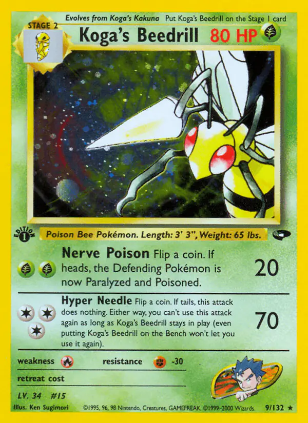 Carta Koga's Beedrill 9/132 de Gym Challenge