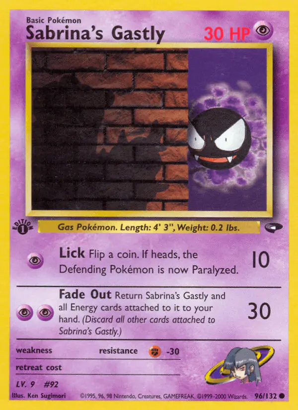 Carta Sabrina's Gastly 96/132 de Gym Challenge