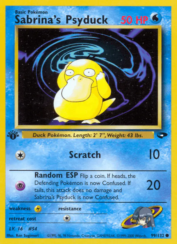 Carta Sabrina's Psyduck 99/132 de Gym Challenge