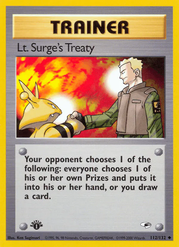 Carta Lt. Surge's Treaty 112/132 de Gym Heroes