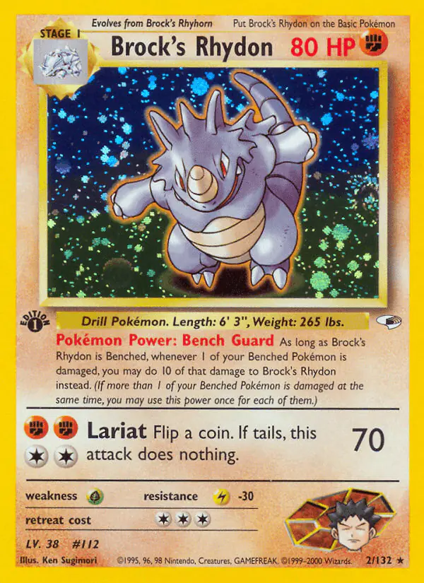 Carta Brock's Rhydon 2/132 de Gym Heroes