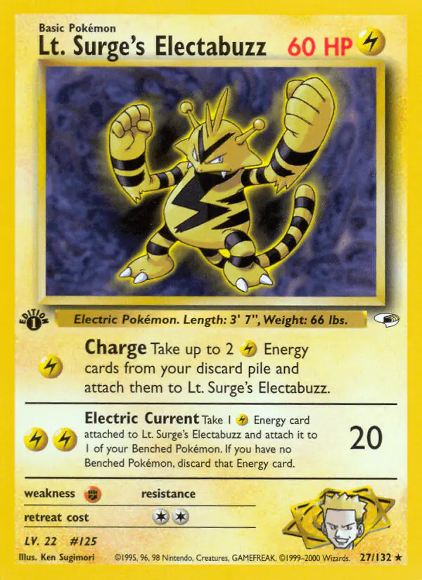 Carta Lt. Surge's Electabuzz 27/132 de Gym Heroes