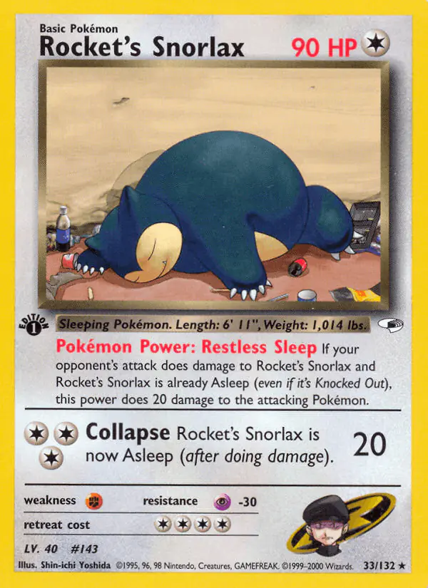 Carta Rocket's Snorlax 33/132 de Gym Heroes