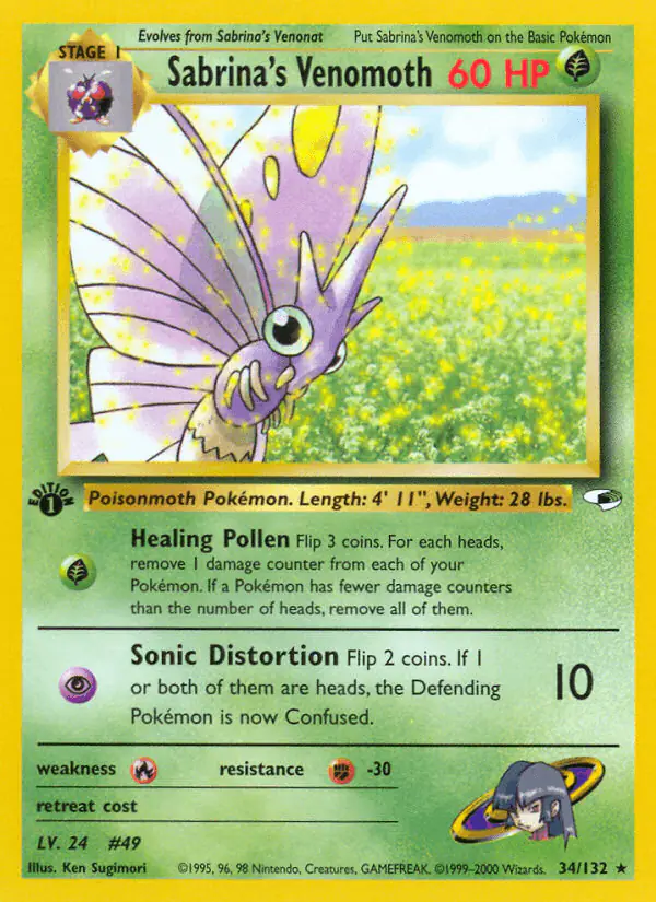 Carta Sabrina's Venomoth 34/132 de Gym Heroes