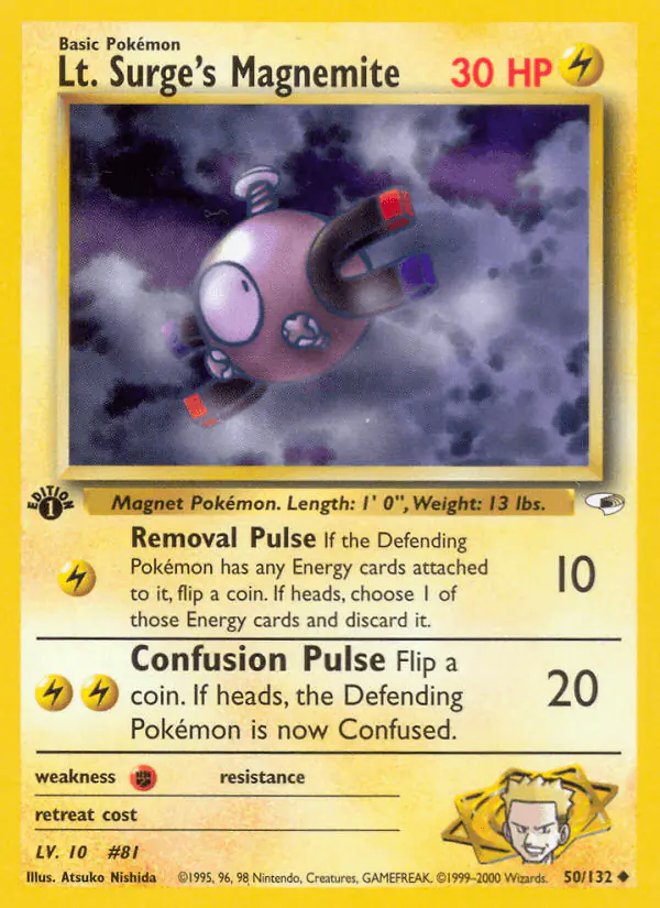 Carta Lt. Surge's Magnemite 50/132 de Gym Heroes