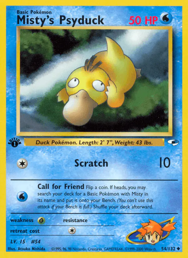 Carta Misty's Psyduck 54/132 de Gym Heroes