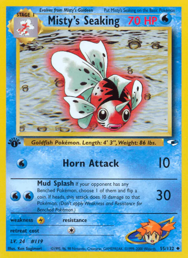 Carta Misty's Seaking 55/132 de Gym Heroes
