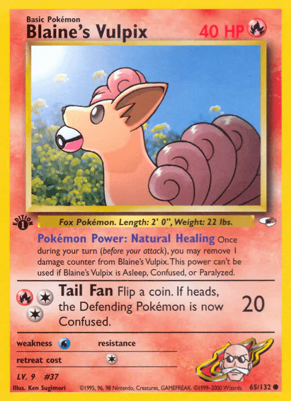 Carta Blaine's Vulpix 65/132 de Gym Heroes