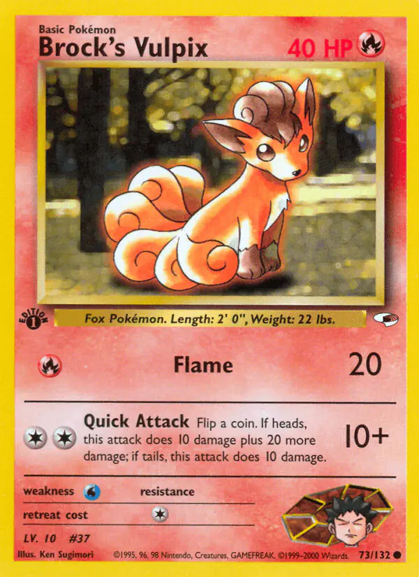 Carta Brock's Vulpix 73/132 de Gym Heroes